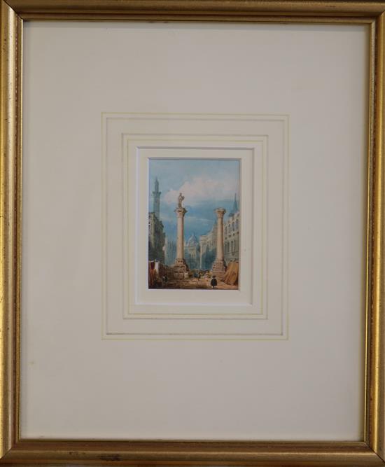 English School c.1830 View of Rome 3 x 2in.